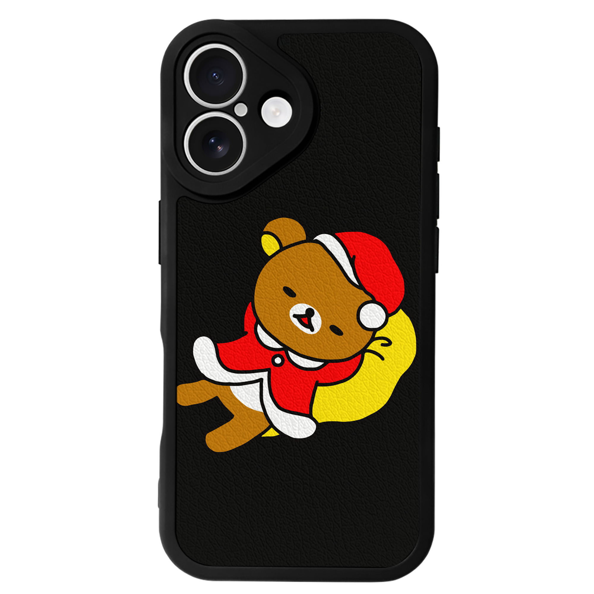 （画像用） リラックマ リラックマ キイロイトリ Rilakkuma Korilakkuma Kiiroitori 【iPhone 16シリーズ対応】シリコンスマホケース（レザー調） 材質：シリコン